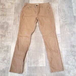 Garnet Hill Corduroy Pants Women's 32 x 31 Camel Brown Mid Rise Stretch Pockets